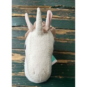 Pillowfort Unicorn Head Wall Decor Cream Pink Plush Felt Nursery Decor 14x10 NEW